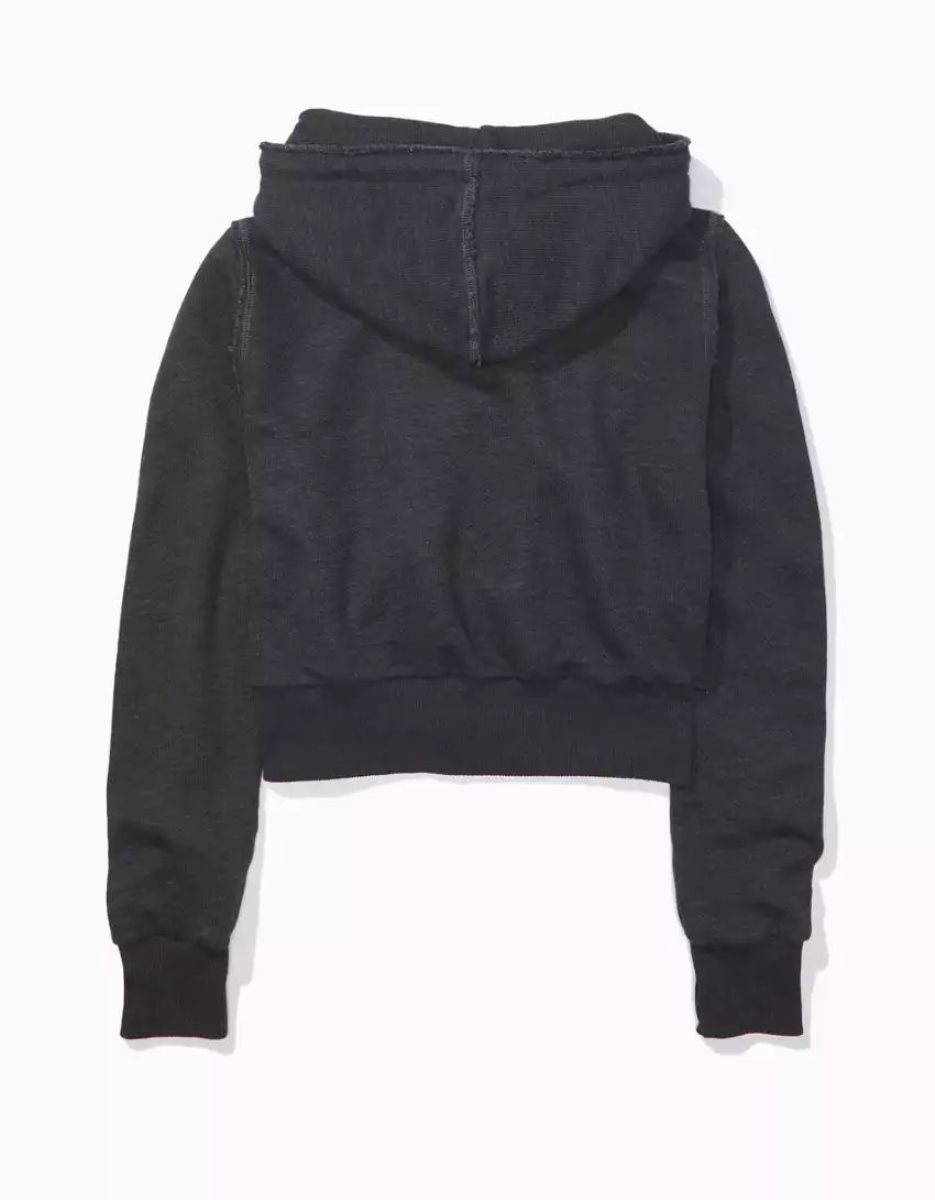 Sweat à Capuche American Eagle AE Sun Set Zip-Up Noir Femme | JBB-89140208